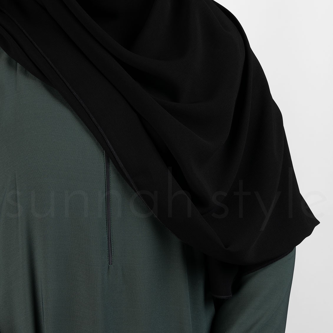 Sunnah Style Plain Closed Abaya Slim Hunter Green